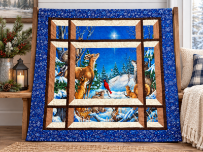 Christmas Star Attic Window Lap Quilt
