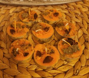 Orange Tea Light with Herbs and Spices