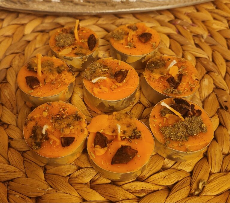 Success Tea Light - reclaimed wax 1 Orange Tea Light with Herbs and Spices
