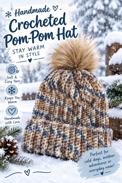 Women’s Crochet Soft & Comfy Beanie with Pom Pom