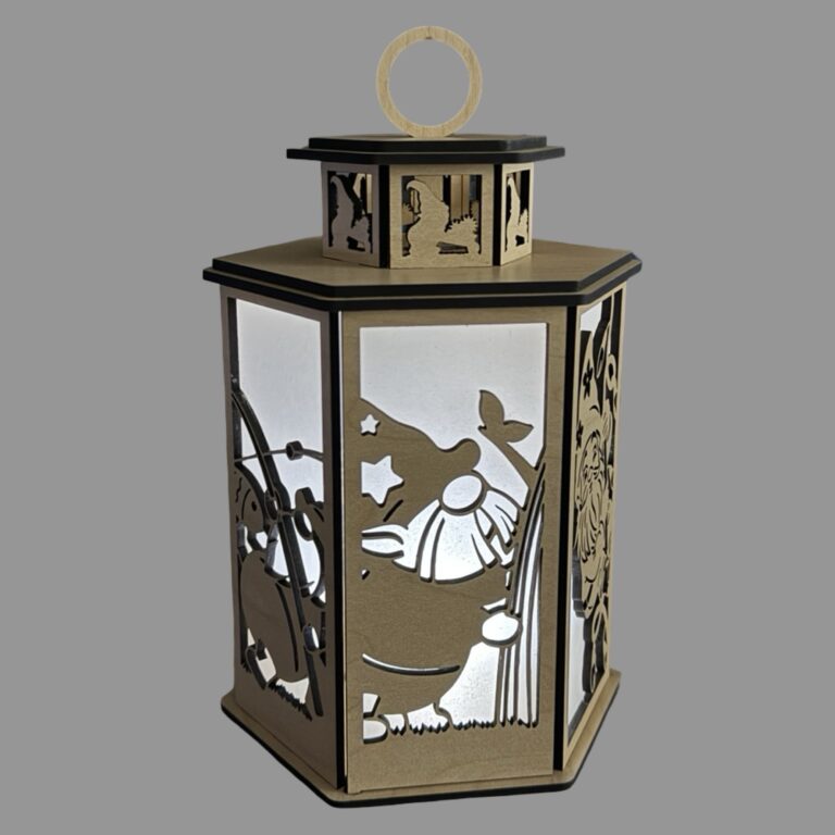 Gnome Wood Lantern Lighted
