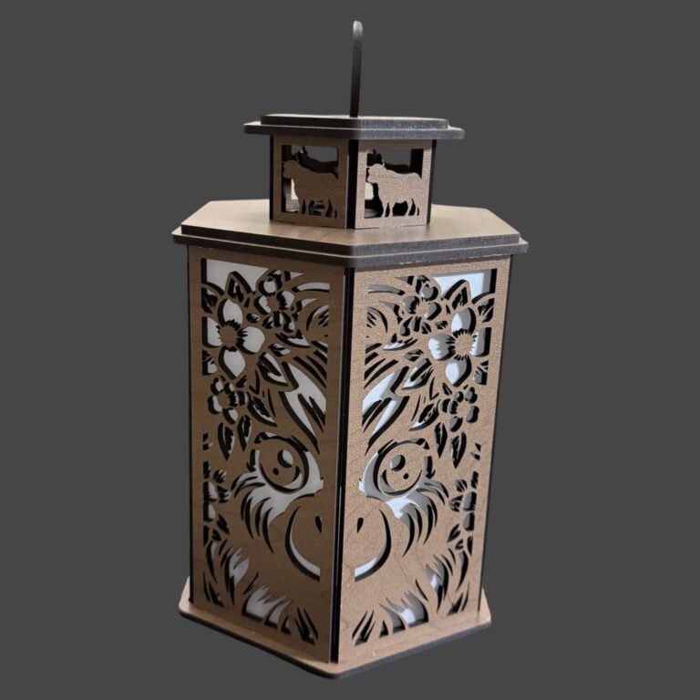 Highland Cow Rustic Wood Lantern Tea Light Candle Holder 1 Highland Cow Wood Lantern