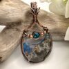 Photo of Celestial Dream Wire Wrapped Marcasite Aura Doublet Necklace