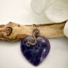 Image of Serene Heart Wire Wrapped Lepidolite Necklace