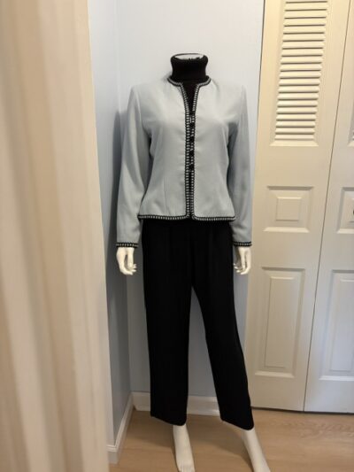 Kasper suit pants turtleneck front