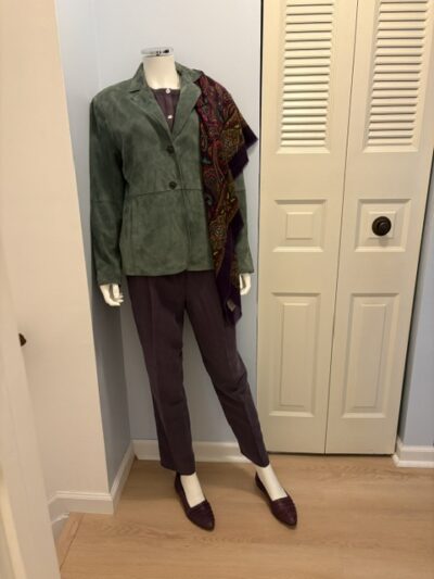 Vintage Jones New York Teal Green Suede Jacket