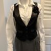 White Blouse Vest Flower pin