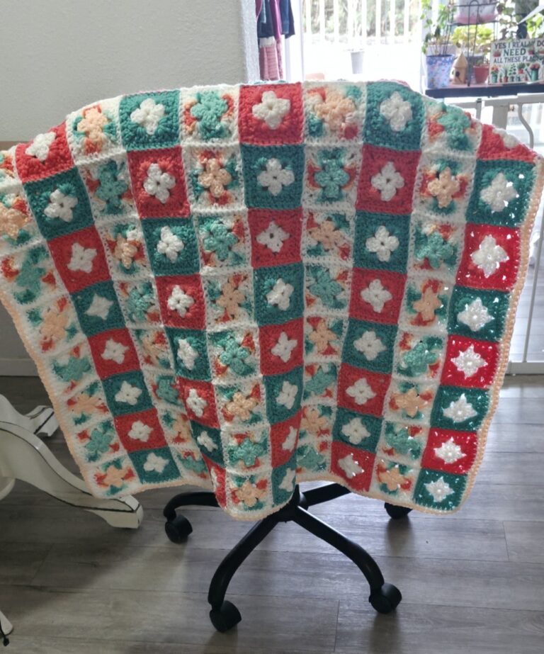 pink and green crochet baby afghan full